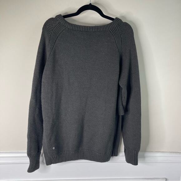 Lululemon yin to you merino wool heathered dark wren sweater size 12 minimalist - Picture 4 of 6